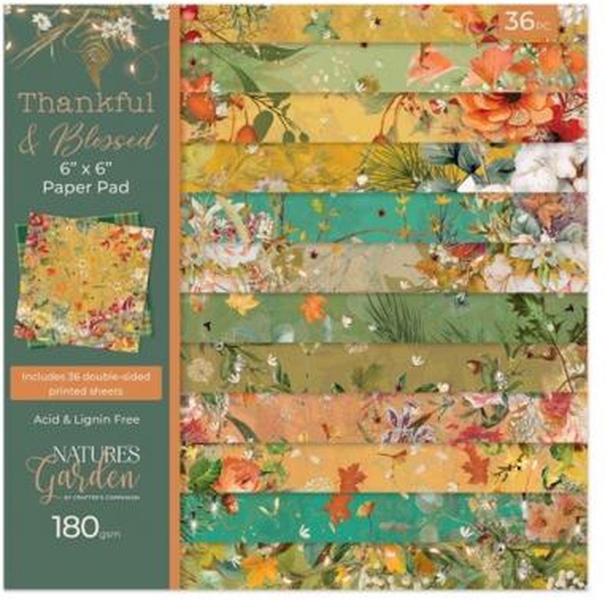 Thankful&Blessed - Paperpad 15x15 cm